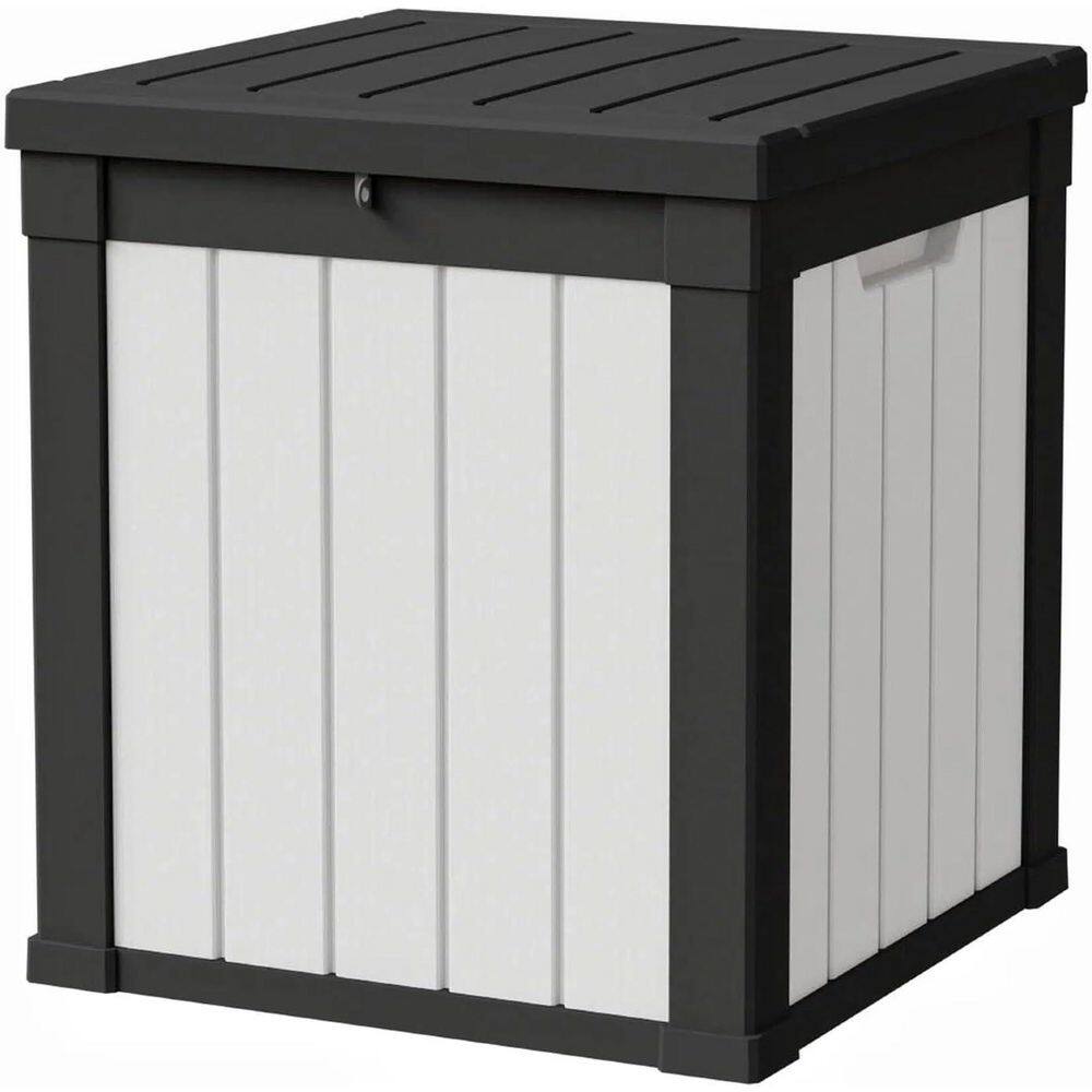 50 Gal. Waterproof Outdoor Resin Storage Deck Box, Large Lockable Capacity, Versatile Deck Storage Bench for Garden