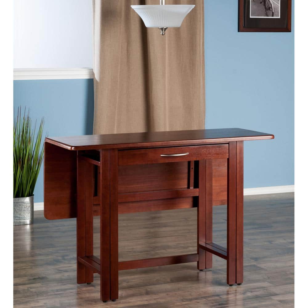 Walnut 41.73'' Extendable Solid Wood Dining Table