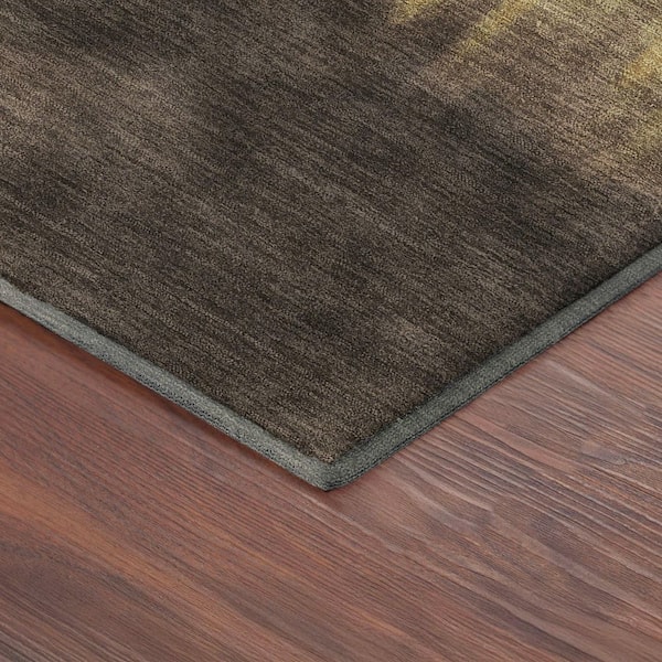 Mayfield Premium Machine Washable Abstract AMF2420 Honey 5 ft. x 7 ft. 6 in. Area Rug