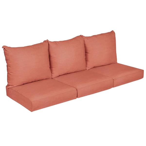 SORRA HOME 27 in. x 23 in. x 5 in. (6-Piece) Deep Seating Outdoor Couch Cushion in Sunbrella Cast Coral