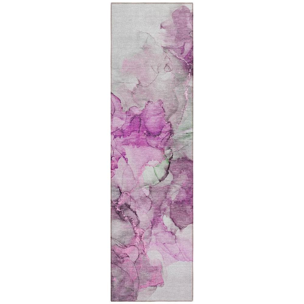 Gray and Purple 2 ft. x 8 ft. Woven Abstract Polyester Runner Indoor/Outdoor Area Rug price history on PriceWatchPro