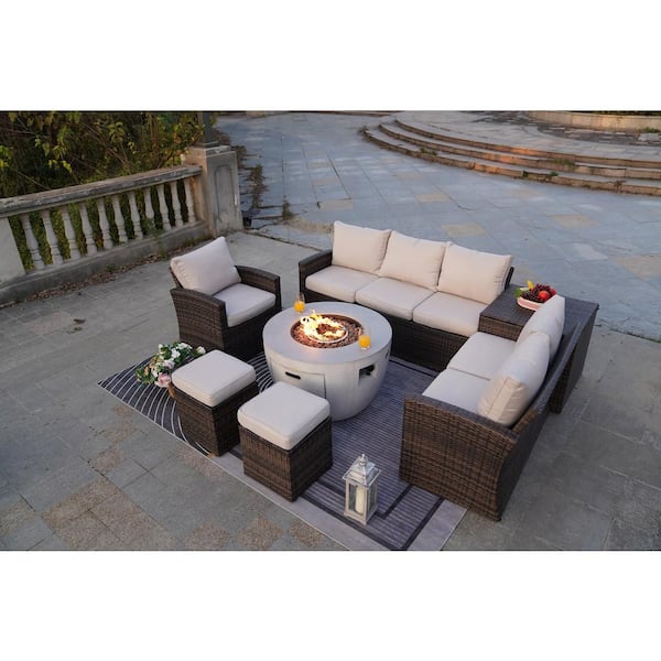 Direct Wicker Greenland 7 Piece, Big Lots Outdoor Furniture With Fire Pit