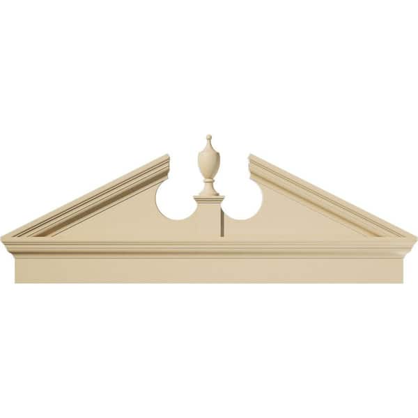 Ekena Millwork 50-in. W x 19-3/8-in. H x 2-3/4-in. P Pitch 6/12 Acorn Signature Urethane Combination Pediment Acorn Ships Unattached in