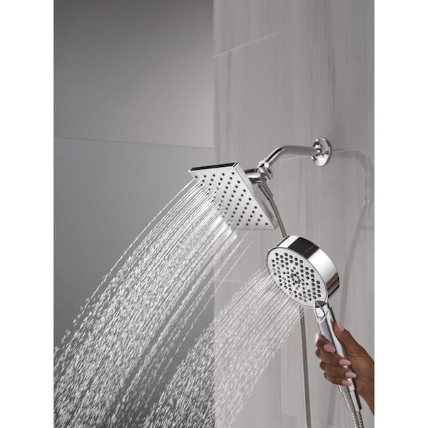 5-Spray Wall Mount Dual Fixed and Handheld Shower Head in Chrome