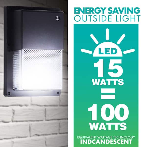 Simply Conserve 100-Watt Equivalent Integrated LED Black Mini Wall 
