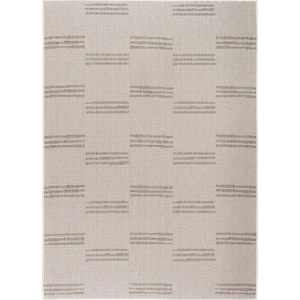 Home Decorators Collection Dash Cream/Anthracite 7 ft. x 10 ft. Water Resistant Woven Indoor/Outdoor Area Rug