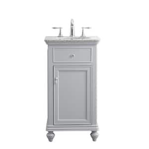 Simply Living 19 in. W x 19 in. D x 35 in. H Bath Vanity in Light Grey with Cashmere White Granite Top