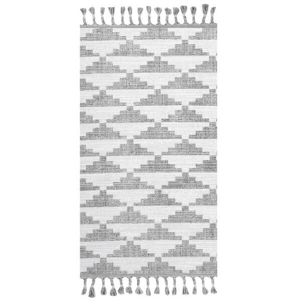 INK+IVY Bramble Grey/White 2 ft. x 3 ft. Scatter Area Rug