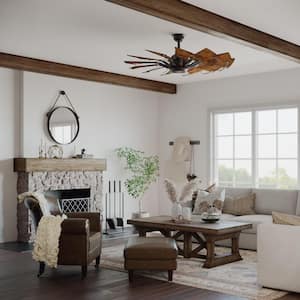 Springer Collection 52 in. 12-Blade Bronze Distressed Walnut Blades DC Motor Farmhouse Windmill Ceiling Fan with Remote