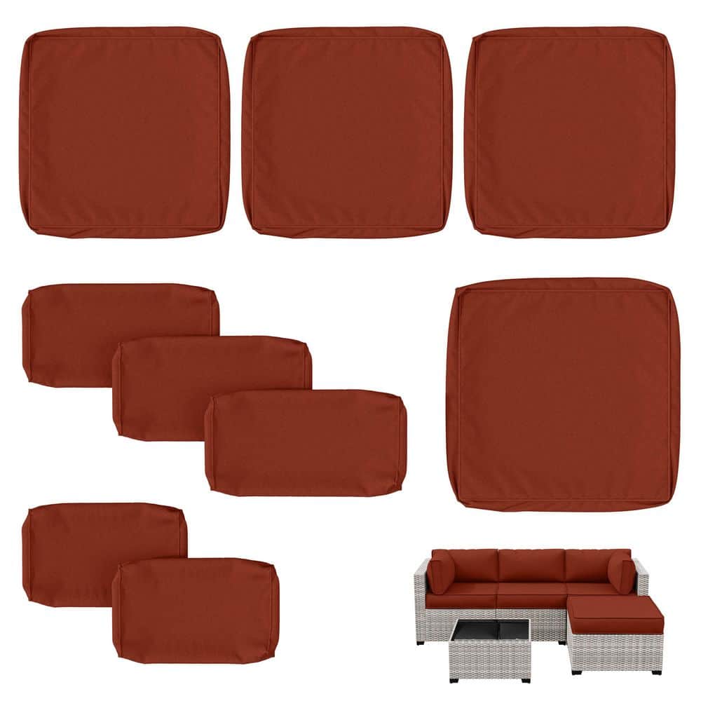 WNP 9-Piece 25.6 in. Outdoor Patio Replacement Slip Covers for 4