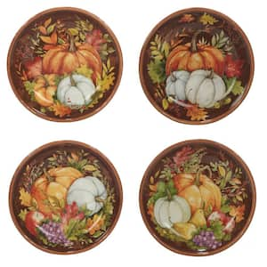 Harvest Blessings 23.01 fl. oz. Assorted Colors Earthenware Soup Bowl (Set of 4)