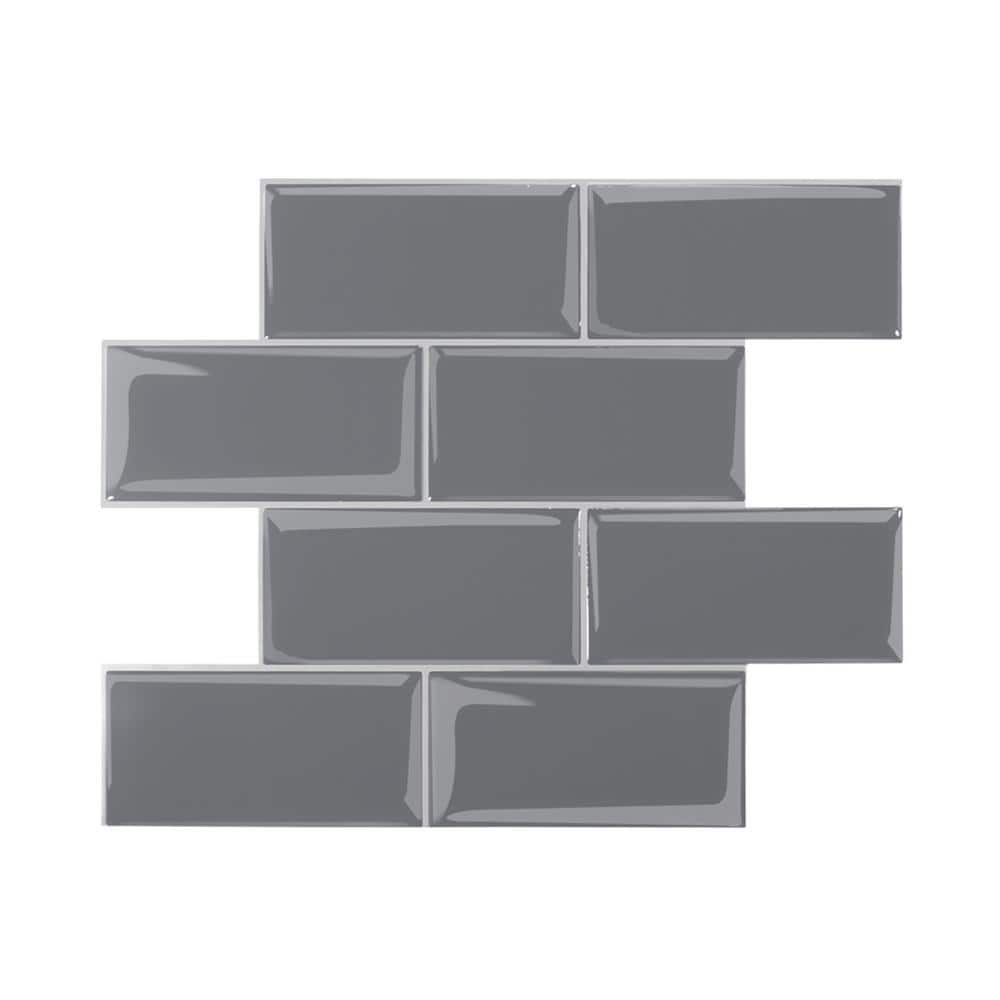 Loures Grey Subway Peel and Stick Tile Decal Kitchen Bath Backsplash Wall  Tile Floor Removable Waterproof Stickers for Renters 