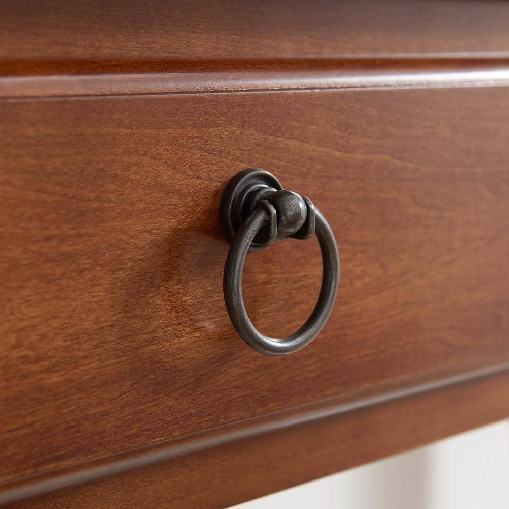Pecan Wood Coastal Hall Console Table with Storage