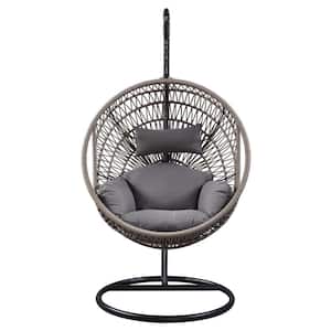 Patio Swing Chair with Stand, Fabric and Rope