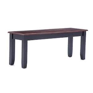 Black and Brown Backless Bedroom Bench 48 in.
