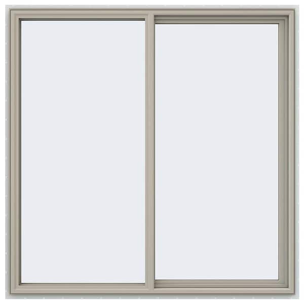 59.5 in. x 59.5 in. V-4500 Series Desert Sand Vinyl Right-Handed Sliding Window with Fiberglass Mesh Screen