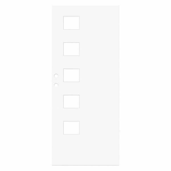 36 in. x 80 in. x 1 3/4 in. Universal/Reversible Unfinished Fiberglass Front Door Slab with Double Bore and Hinge Prep