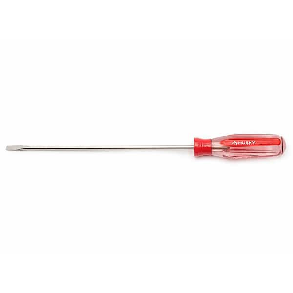 Husky 3/16 in. x 8 in. Round Shaft Cabinet Tip Slotted Screwdriver ...