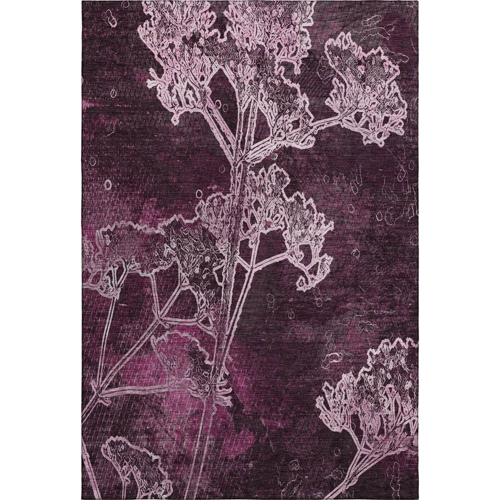 Mayfield Premium Machine Washable Abstract AMF2239 Eggplant 8 ft. x 10 ft. Area Rug price history on PriceWatchPro