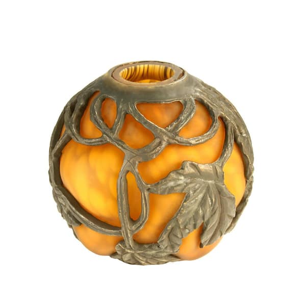 Castle 4 in Amber Colorful Glass Round Universal Shade with no fitter