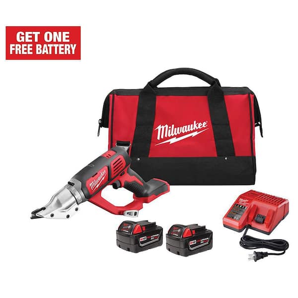 Milwaukee 263522 18V Cordless 18 Gauge Double Cut Shear Kit with (2) 3