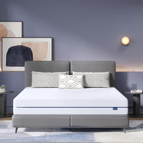 Avenco Comfortable King Medium 12 in. Gel Memory Foam Mattress, Double ...