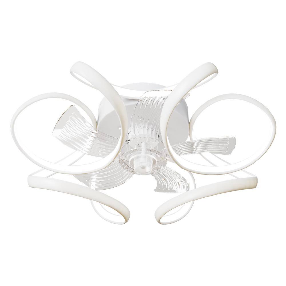 Indoor Blade Span 1.31 ft. White 21 in. Ceiling Fan with-Light, 120-Volt, 3