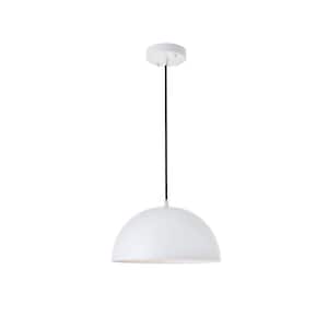 Timeless Home 11.8 in. 1-Light White Pendant Light, Bulbs Not Included