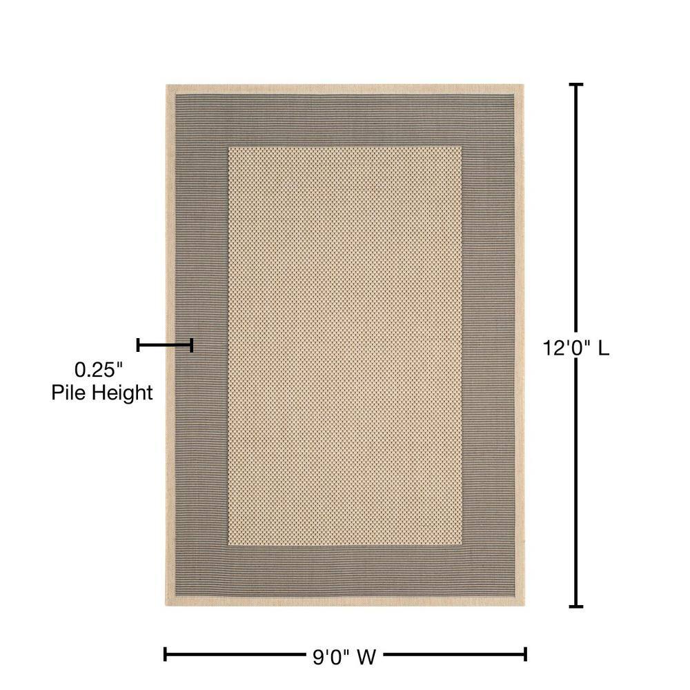 Gray 9' x 12' Synthetic Easy Care Rectangular Rug
