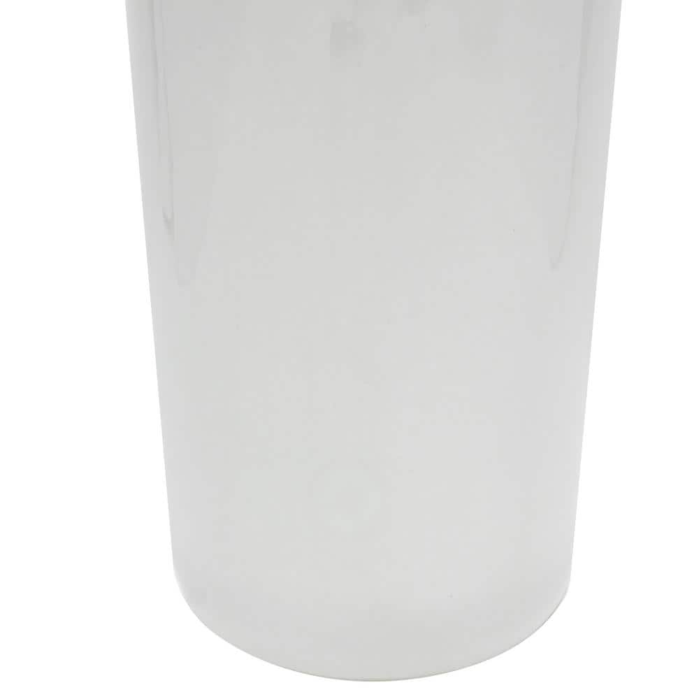 24" White Porcelain Hand-Painted Round Umbrella Stand