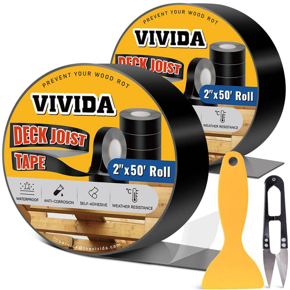 2 in. x 50 ft. Deck Joist Butyl Tape, Weather-Resistant Deck Flashing for W