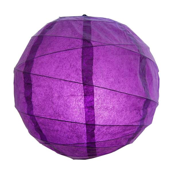 LUMABASE CrissCross 12 in. x 12 in. Purple Round Paper Lantern (5-Pack)