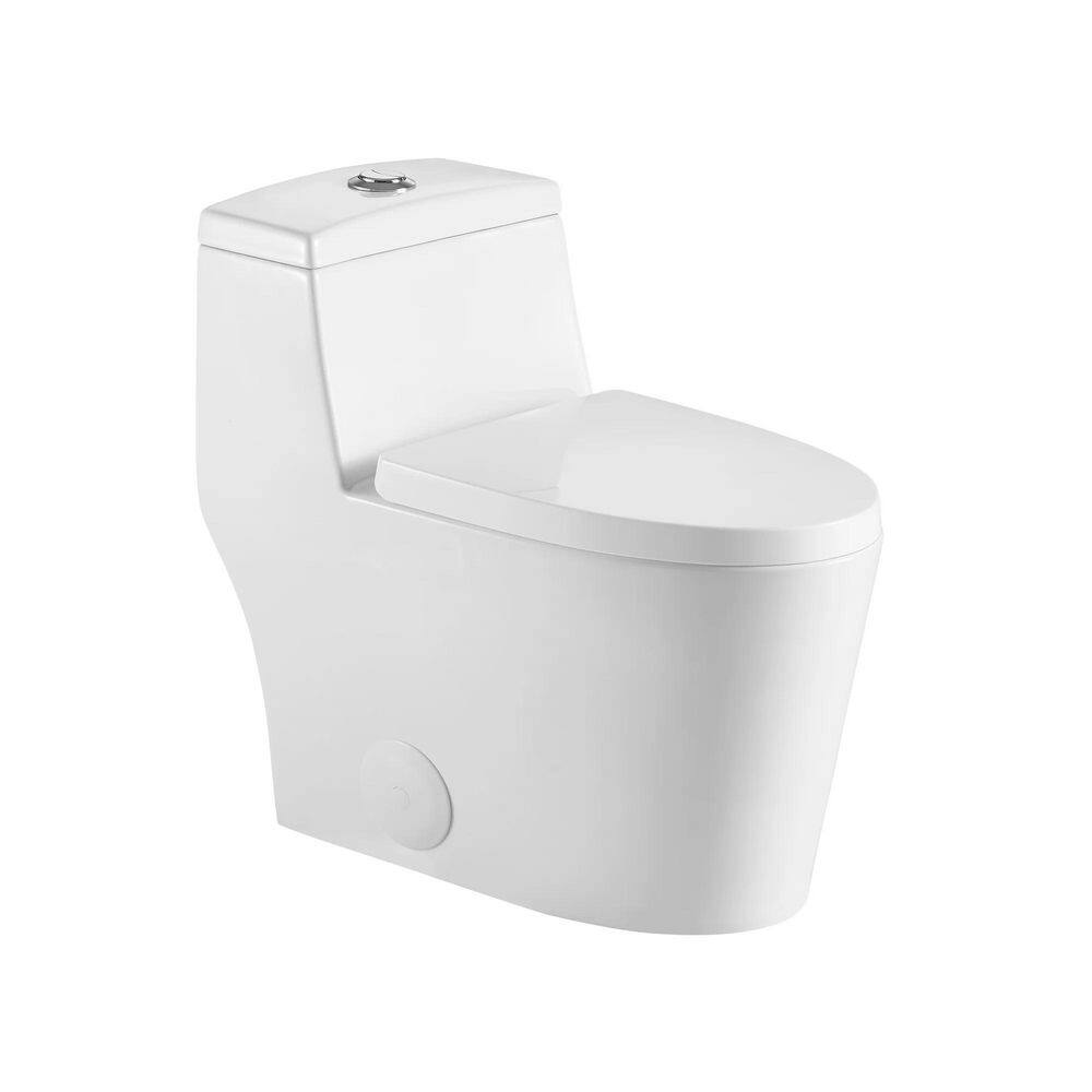 12 in. Rough in 1-piece 0.8/1.28 GPF Dual Flush Elongated Toilet in White, Seat Included price history on PriceWatchPro