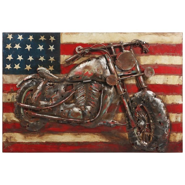 48 X 72 Multi Color Wood Canvas American Flag Screen 48 X 72 Multi Color Wood Canvas American Flag Screen