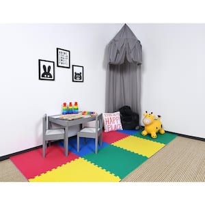 Primary Pastel 24 in. x 24 in. x 0.47 in. Foam Playroom Floor Tiles (4 Tiles/Pack) (16 sq. ft.)