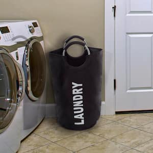 Brown Collapsible Canvas Laundry Basket