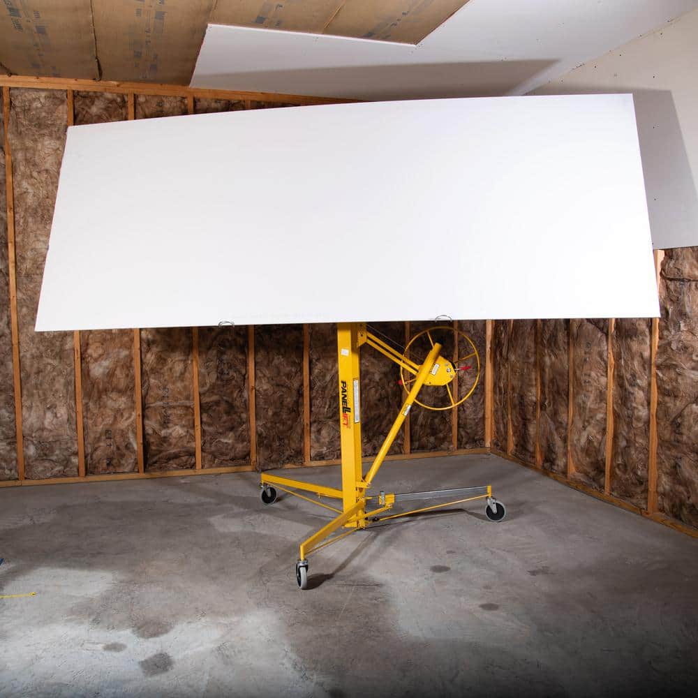 Heavy-Duty Yellow Steel Drywall Lift with 150 lbs Capacity