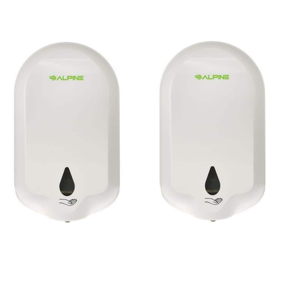 Alpine Industries Oz Wall Mount Automatic Liquid Gel Hand Sanitizer Soap Dispenser In White