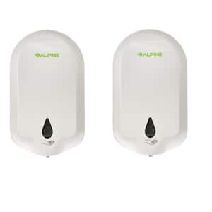 38 oz. Wall Mount Automatic Liquid Gel Hand Sanitizer Soap Dispenser in White (2-Pack)