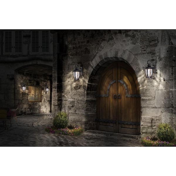 Merrimack 1-Light Black Outdoor Integrated LED Wall Lantern Sconce