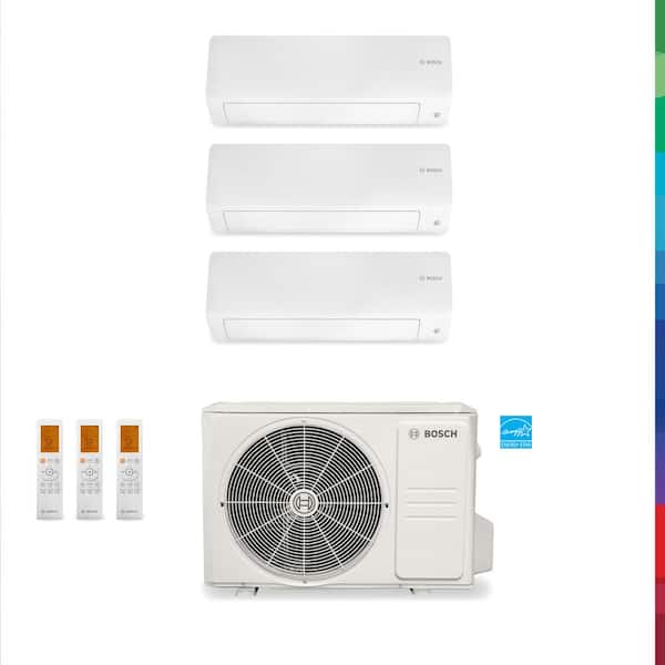 Bosch Gen 3-Climate 5000 PRO-pack 3-Zone 27,000 BTU 2.25 Ton Ductless Mini Split Air Conditioner with Heat Pump 230-Volt