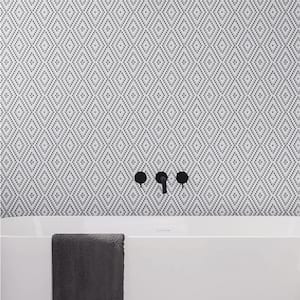 Vidrio 11.8 in. x 14 in. Polished Grey and White Recycled Glass Mosaic Wall and Floor Tile (5.55 sq. ft./case) - 5 pack