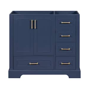 35.4 in. W x 17.8 in. D x 33 in. H Bath Vanity Cabinet Without Top in Navy Blue