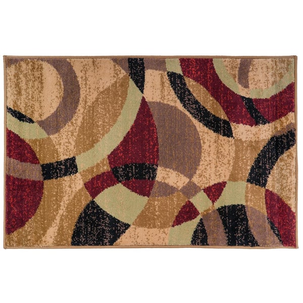 World Rug Gallery Modern Abstract Circles Multi 2 ft. x 3 ft. Indoor ...