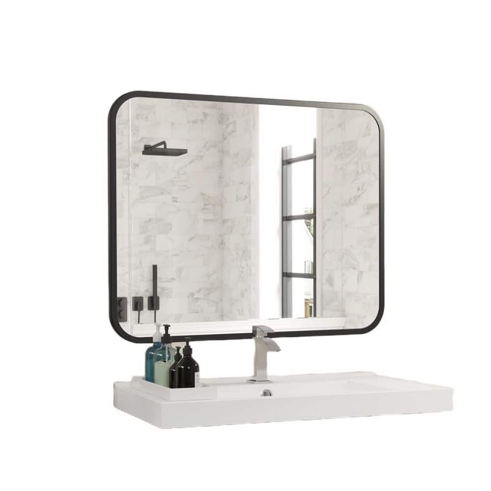 40 in. W x 32 in. H Rectangular Framed with Round Corner Wall Mounted Bathr