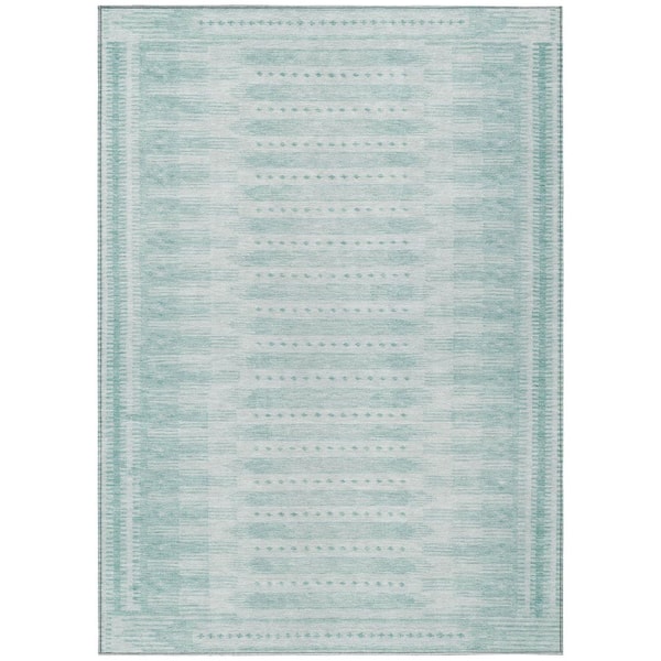 Chantille Machine Washable Indoor/Outdoor Abstract ACN1917 Turquoise 5 ft. x 7 ft. 6 in. Area Rug