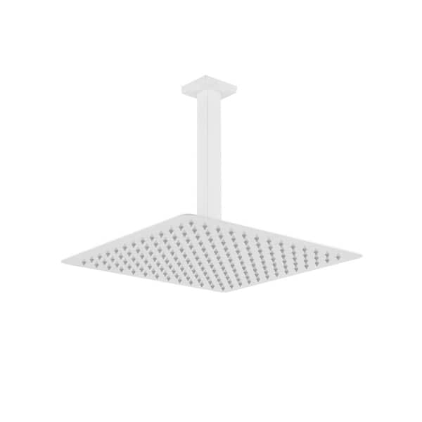 Unbranded 1-Spray Patterns with 2.5 GPM 10 in. Ceiling Mount Rain Fixed Shower Head in White