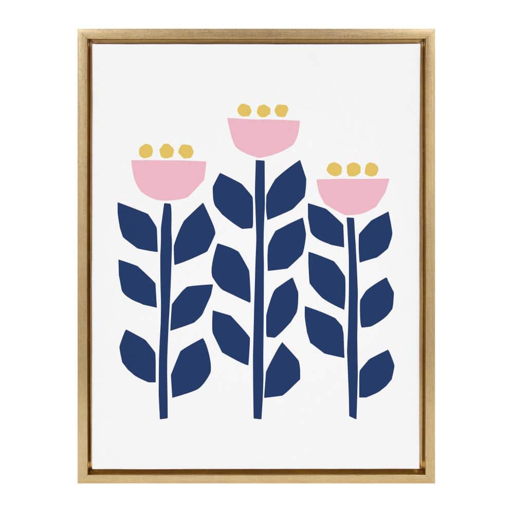 Kate and Laurel Sylvie Scandinavian Flowers by Myriam Van Neste Floral  Framed Canvas Wall Art 24 in. x 18 in. 216944 - The Home Depot