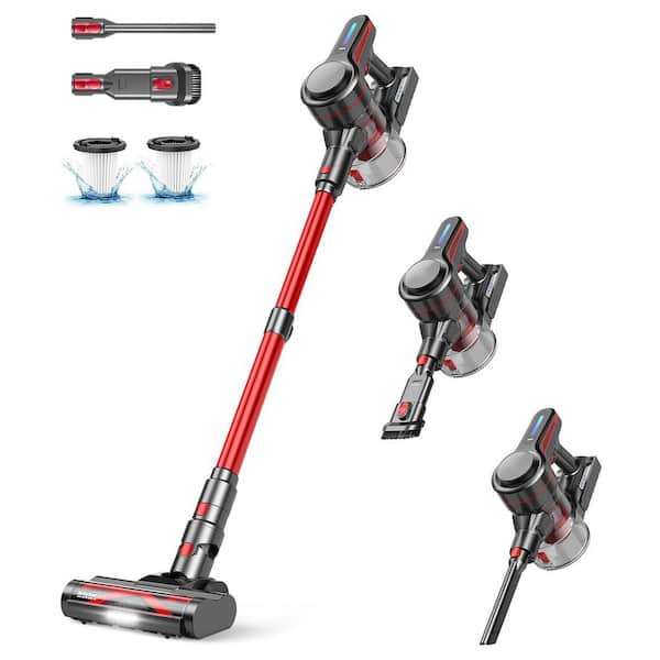 Cordless Stick Vacuum 28KPa Suction 45min Runtime 1.5L Dust Cup HEPA Filtration for Hardwood Carpet Pet Hair