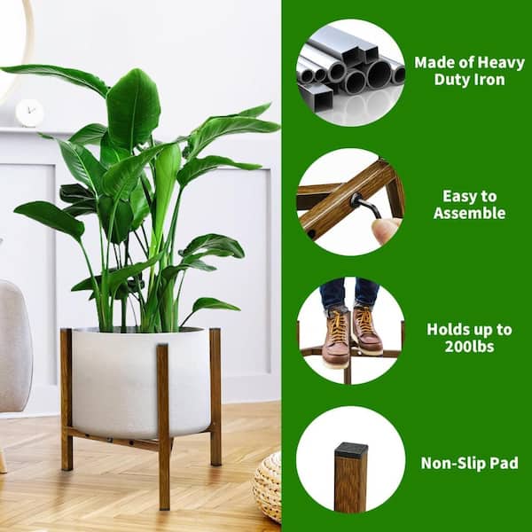 Unbrand Mid Century Modern Adjustable Metal Corner Plant Stand